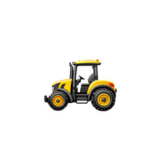 Naklejka premium Modern Yellow Tractor - Side View Illustration