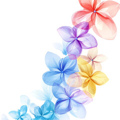 Colorful translucent flowers cascading design floral art nature beauty