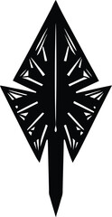 Arrowhead Silhouette Black Vector | Tribal Arrow Tip Icon Design