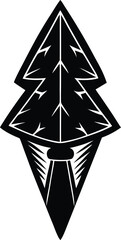 Arrowhead Silhouette Black Vector | Tribal Arrow Tip Icon Design