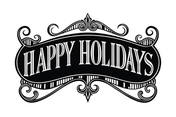 HAPPY HOLIDAYS in Color! Overlapping Rainbow Letter Banner