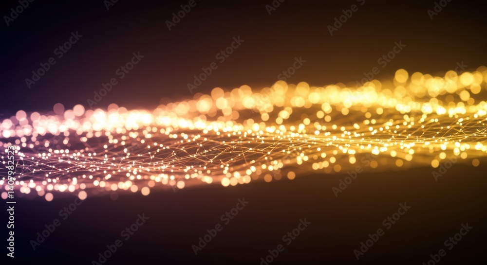 Poster Abstract Network Connection with Glowing Nodes and Lines Concept