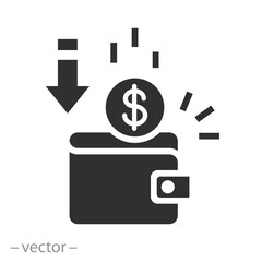 return money, cashback icon, cash back rebate, flat vector illustration