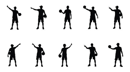 Basketball Action Silhouettes: Dynamic Player Poses