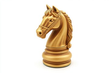 Golden Knight Chess Piece depicting a horse