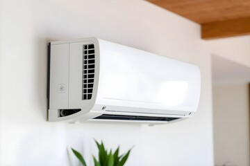 An air conditioner on wall in modern house, modern house with air conditioning 