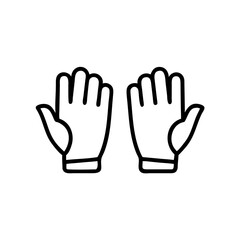 Obraz premium cycling gloves icon in minimalistic style, black outline, transparent background