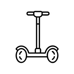 segway icon in minimalistic style, black outline, transparent background