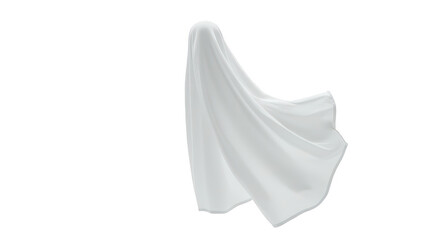 Naklejka premium White Draped Fabric, Ghostly Figure, Sheer Cloth