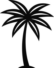 Palm Tree Outline Vector art on a transparent Background