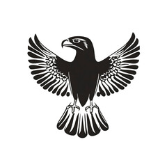 Naklejka premium Majestic Silhouette of a Hawk in Flight