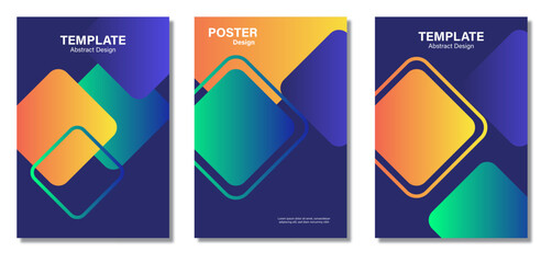 Gradient abstract shapes cover collection, Cover template.