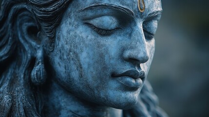 lord shiva in meditating face,stock photo