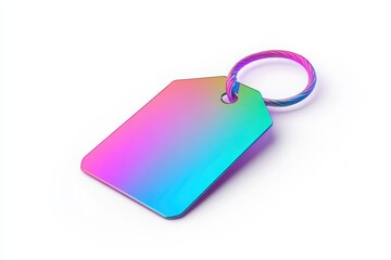 Fototapeta premium Iridescent 3D pastel price tag icon with a string