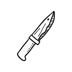 Fototapeta premium Steeled Precision: A simple monochrome illustration of a sharp knife, embodying utility and craftsmanship. 