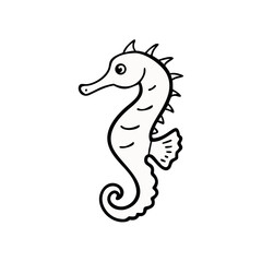 Fototapeta premium Whimsical Seahorse Illustration: A delightful illustration of a seahorse, capturing its unique form and the wonder of marine life.