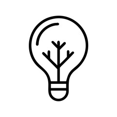 Tree icon with light bulb