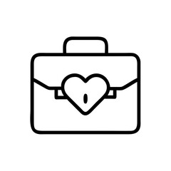 Briefcase icon with a heart