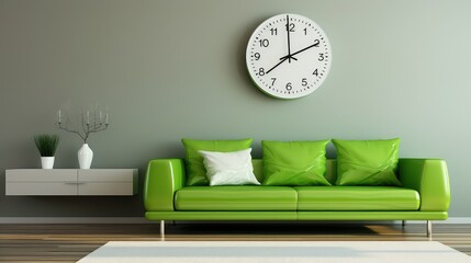 Naklejka premium sleek green clock