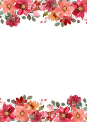 Watercolor flowers background vector for design.