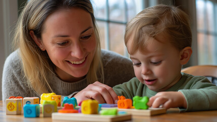Fototapeta premium Speech Therapist Working With Child