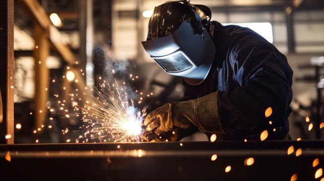 Welding technician repairing a metal gate. Featuring expertise and detail