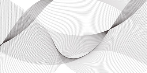 Fototapeta premium Abstract wavy lines on transparent background with grey smooth element swoosh speed wave modern stream background. You can used for banner, template, wallpaper, business wave curve lines background. 