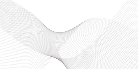 Abstract wavy grey stream element for design on transparent background isolated. Wavy white and grey lines background. Abstract business wave curve lines background. Vector illustration.
