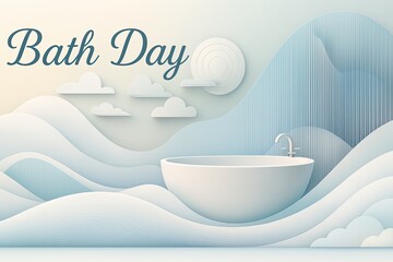 A serene and symbolic horizontal illustration for Bath Day