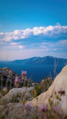 view of the sea and mountains