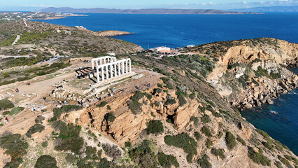 The ancient temple of Poseidon, cape Sounio, Attica, Greece