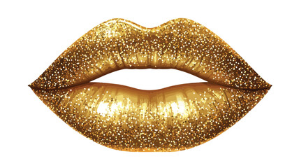 Elegant Gold Colored Lipstick with Shimmering Gold Glitter Makeup Cosmetic Product