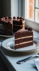 chocolate cake on a plate