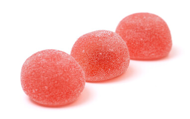 Sweet Strawberry Flavored Fruit Mochi Isolated on a White Background