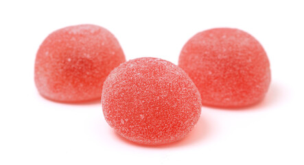 Sweet Strawberry Flavored Fruit Mochi Isolated on a White Background
