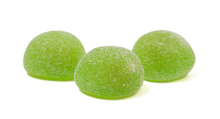 Sweet Melon Flavored Fruit Mochi Isolated on a White Background