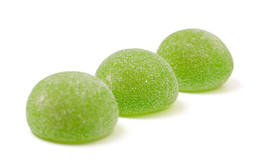 Sweet Melon Flavored Fruit Mochi Isolated on a White Background