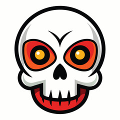 Halloween skulls isolated clipart on white background