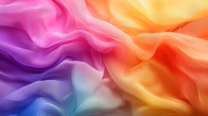 Fototapeta premium Colorful Silk Fabric Waves in Soft Pastel Tones for Artistic or Textile Backgrounds
