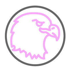 Eagle Flying Vector Line Lt Pink Grey Icon Design