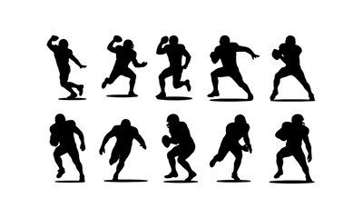 Obraz premium American Football Player Silhouettes