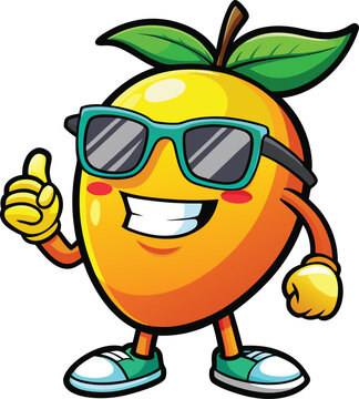 Mango Cartoon Vector Tropical Fruit Character Fun
