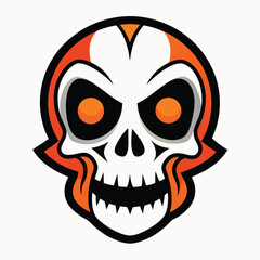 Halloween skulls isolated clipart on white background