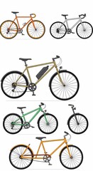 set of bicycle icons