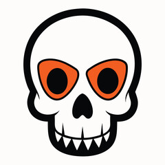 Halloween skulls isolated clipart on white background