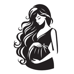 Silhouette of a beautiful pregnant woman
