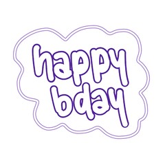 Kids drawing purple birthday greetings 