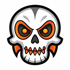 Halloween skulls isolated clipart on white background