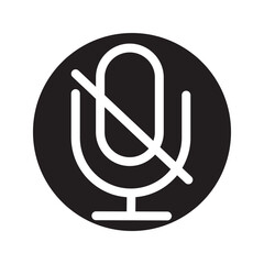 Obraz premium Microphone audio muted. Muted microphone vector icon isolated on white background.. Retro microphone icon