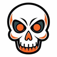Halloween skulls isolated clipart on white background